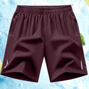 Men's Burgundy Athletic Shorts